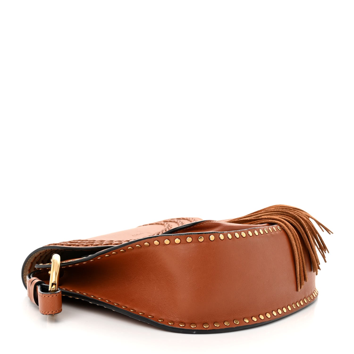 Chloe Calfskin Braided Medium Hudson Shoulder Bag Caramel 4 of 12