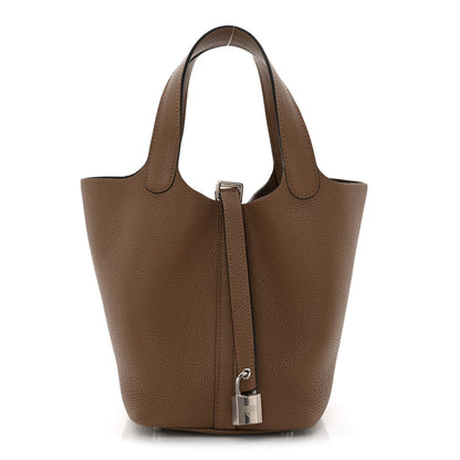 Hermes Taurillon Maurice Picotin Lock 18 PM Beige De Weimar 1 of 11