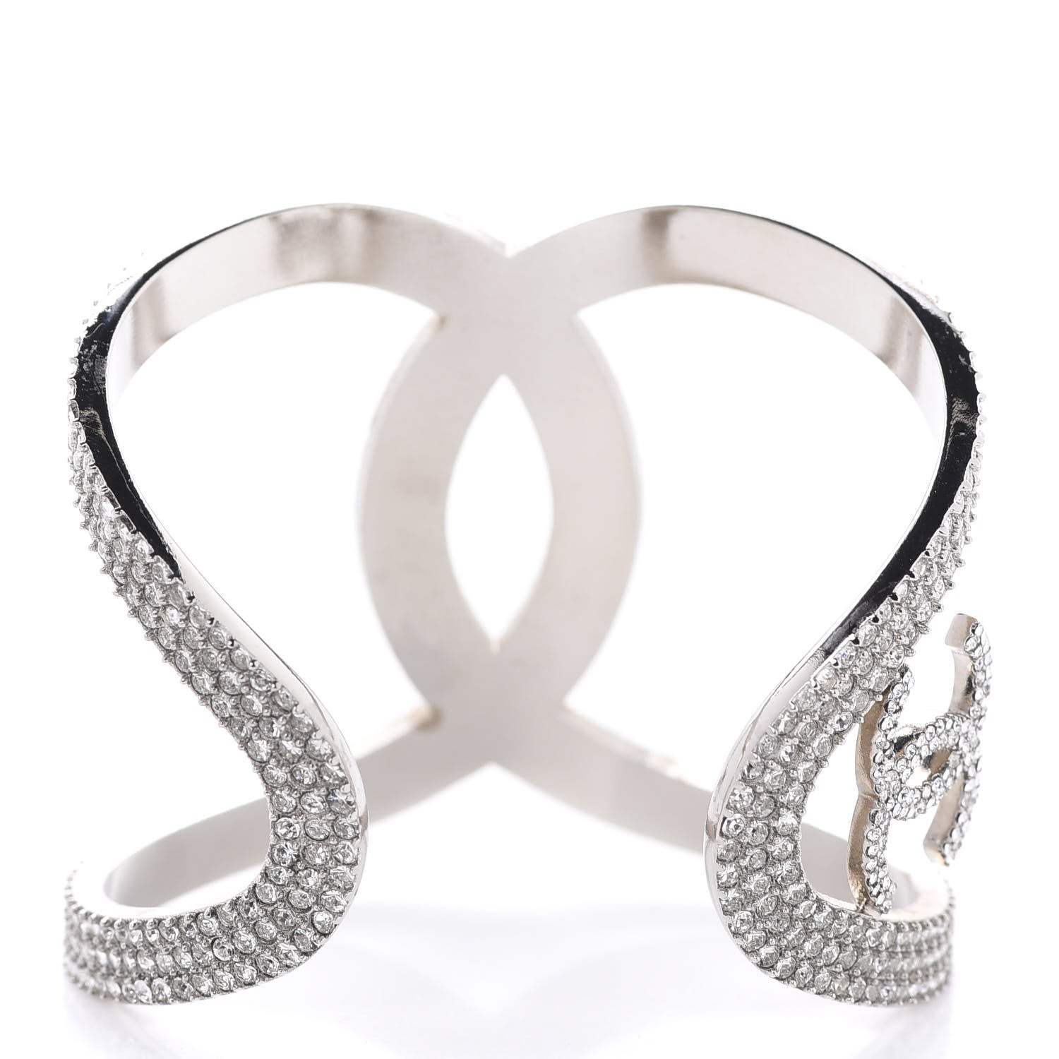 Chanel Crystal CC Cuff Silver 3 of 6