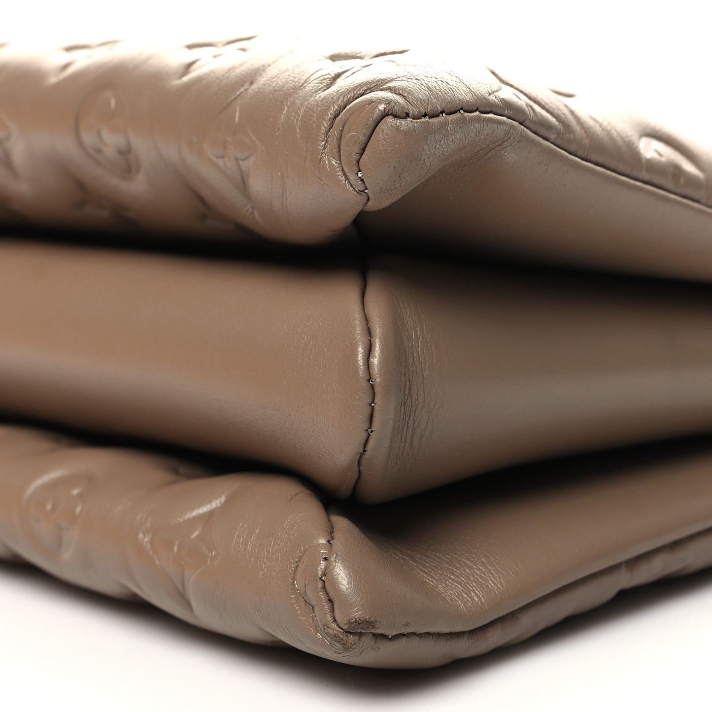 Lambskin Embossed Monogram Coussin PM Taupe
