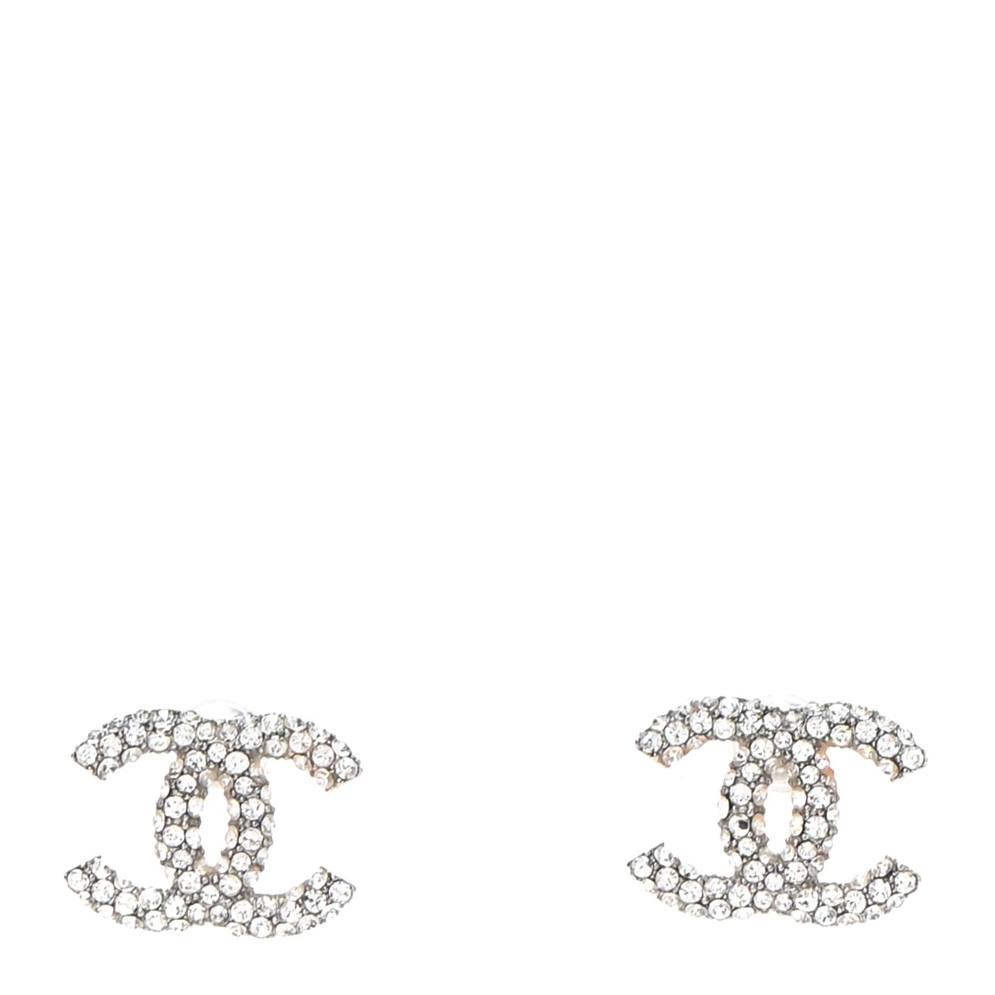 Crystal CC Earrings Silver