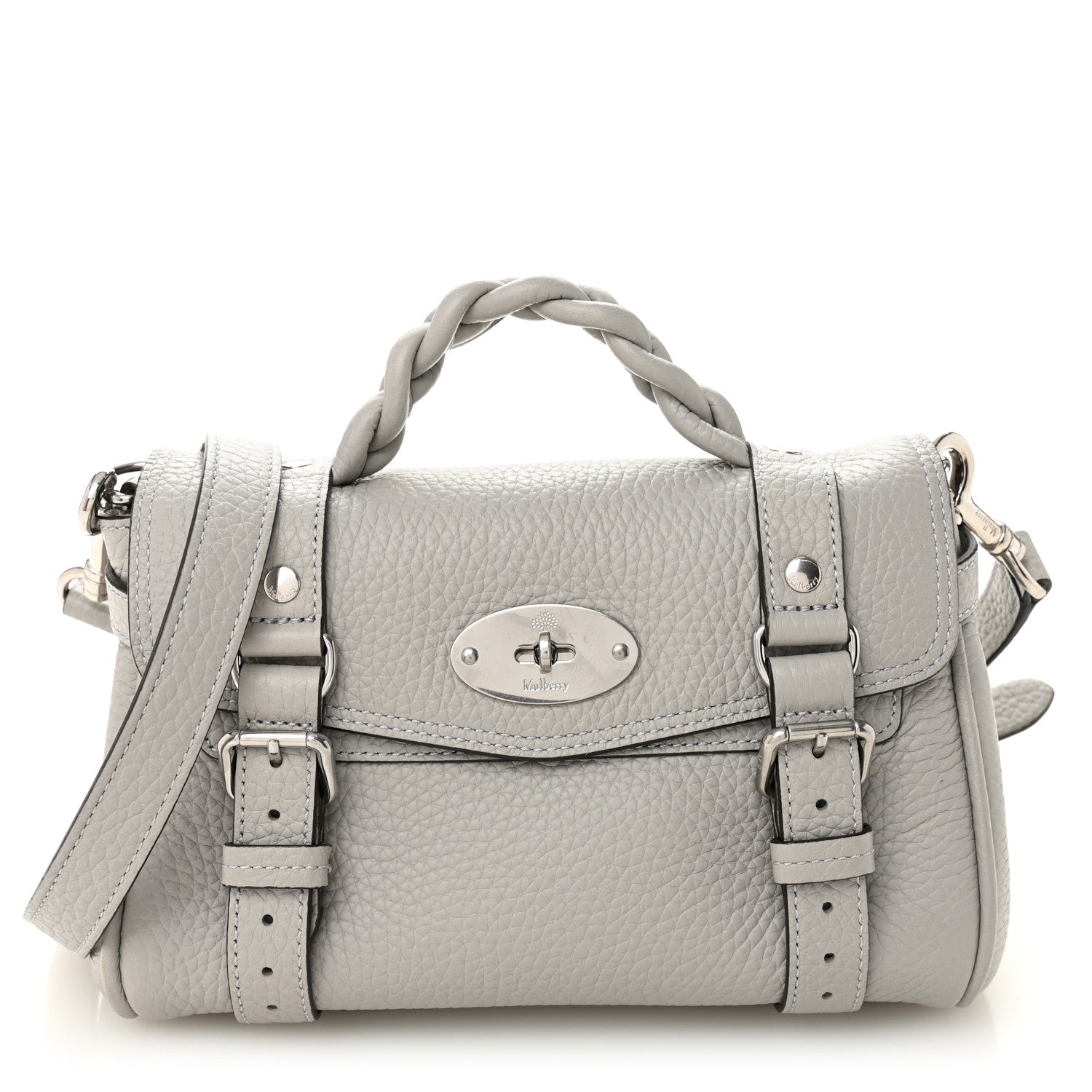 Mulberry Heavy Grain Mini Alexa Pale Grey 1 of 9