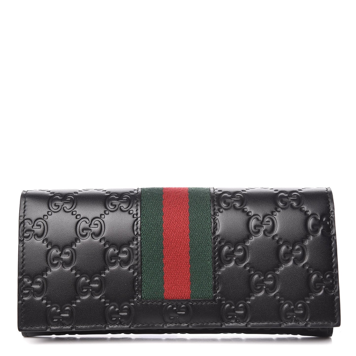 Guccissima Signature Web New Web Continental Wallet Black