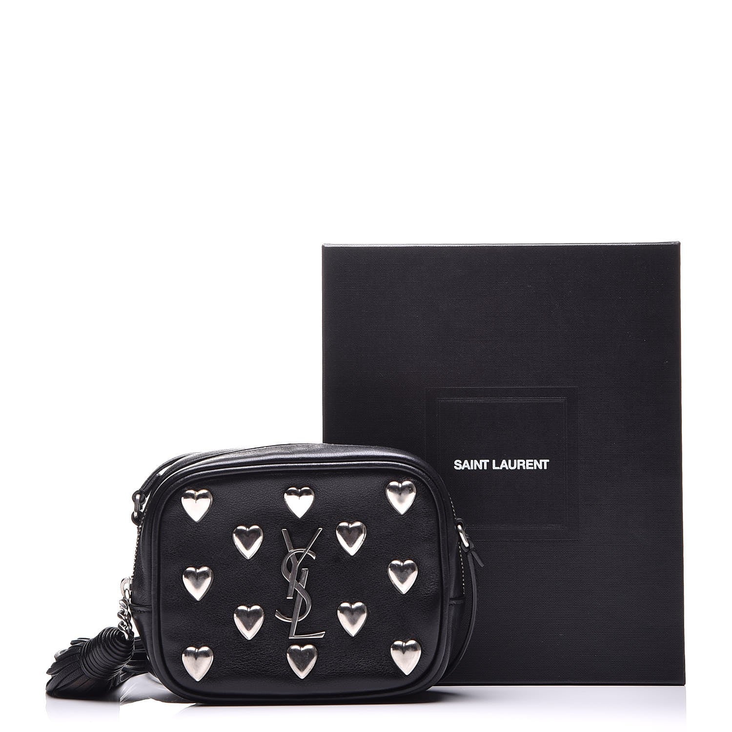 Saint Laurent Nappa Studded Monogram Heart Blogger Bag Black 9 of 9