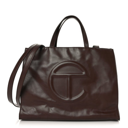 Telfar Vegan Leather Medium Shopping Bag Dark Brown 1 of 12