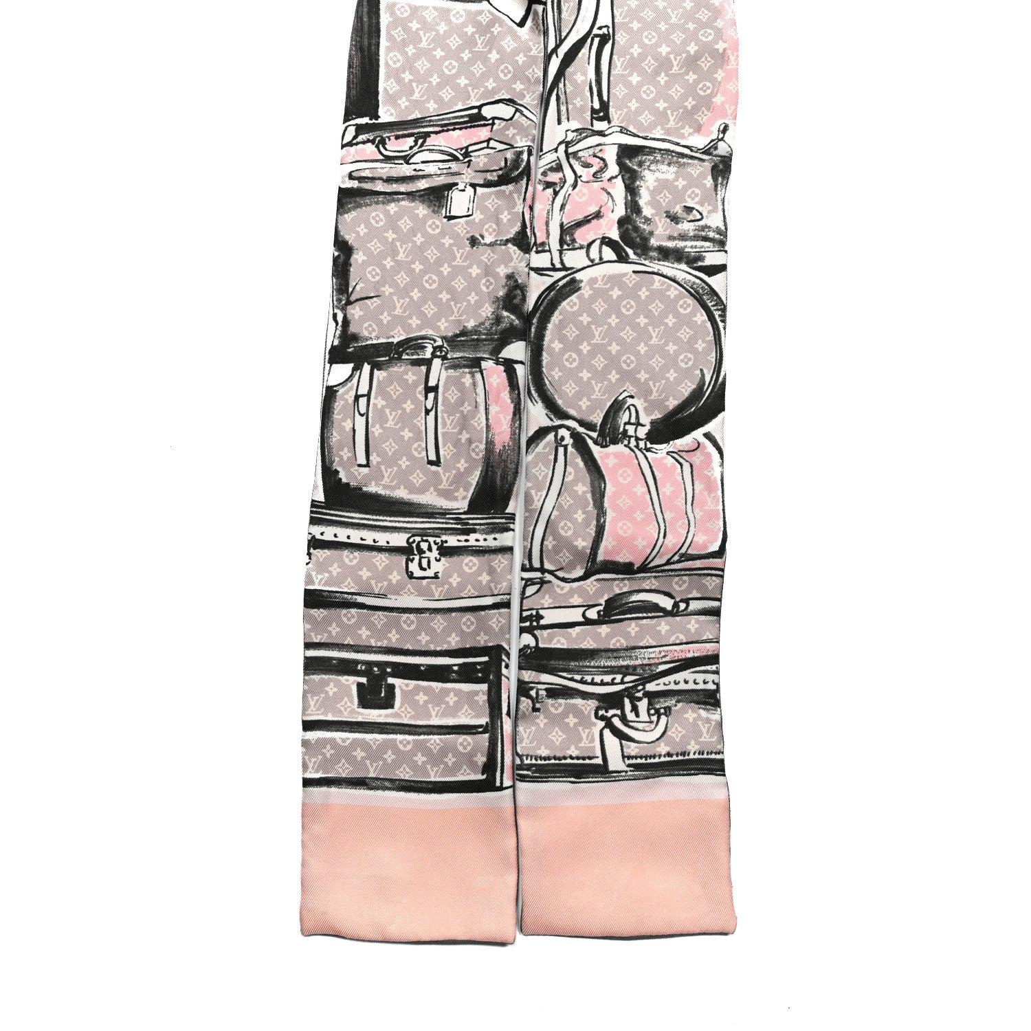 Louis Vuitton Silk Monogram Trunks Bandeau Rose Poudre 2 of 3