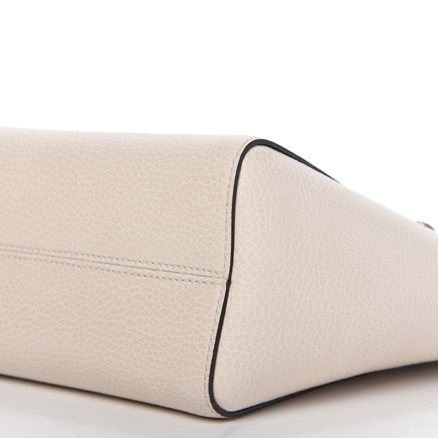 Dollar Calfskin Mini Swing Top Handle Bag Mystic White