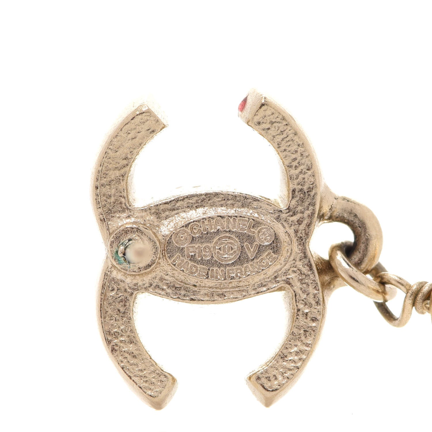 Chanel Crystal Pearl CC Drop Earrings Gold 4 of 5