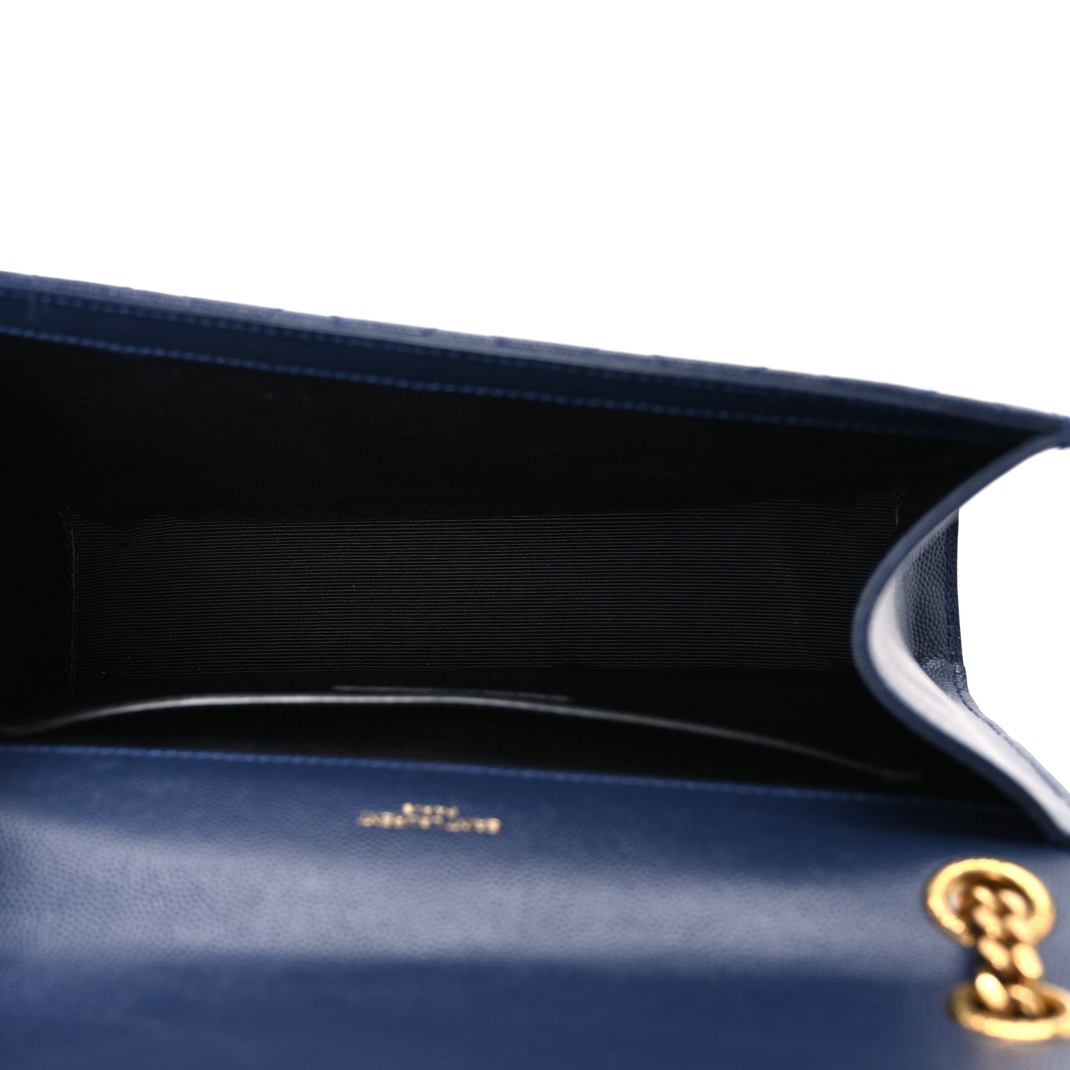 Saint Laurent Grain De Poudre Textured Mixed Matelasse Triquilt Medium Monogram Satchel Deep Marine 5 of 10