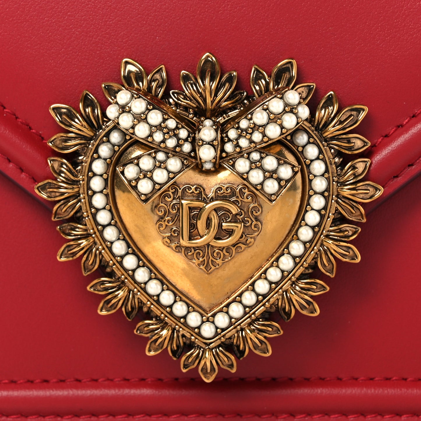 Smooth Calfskin Small Devotion Envelope Top Handle Bag Red