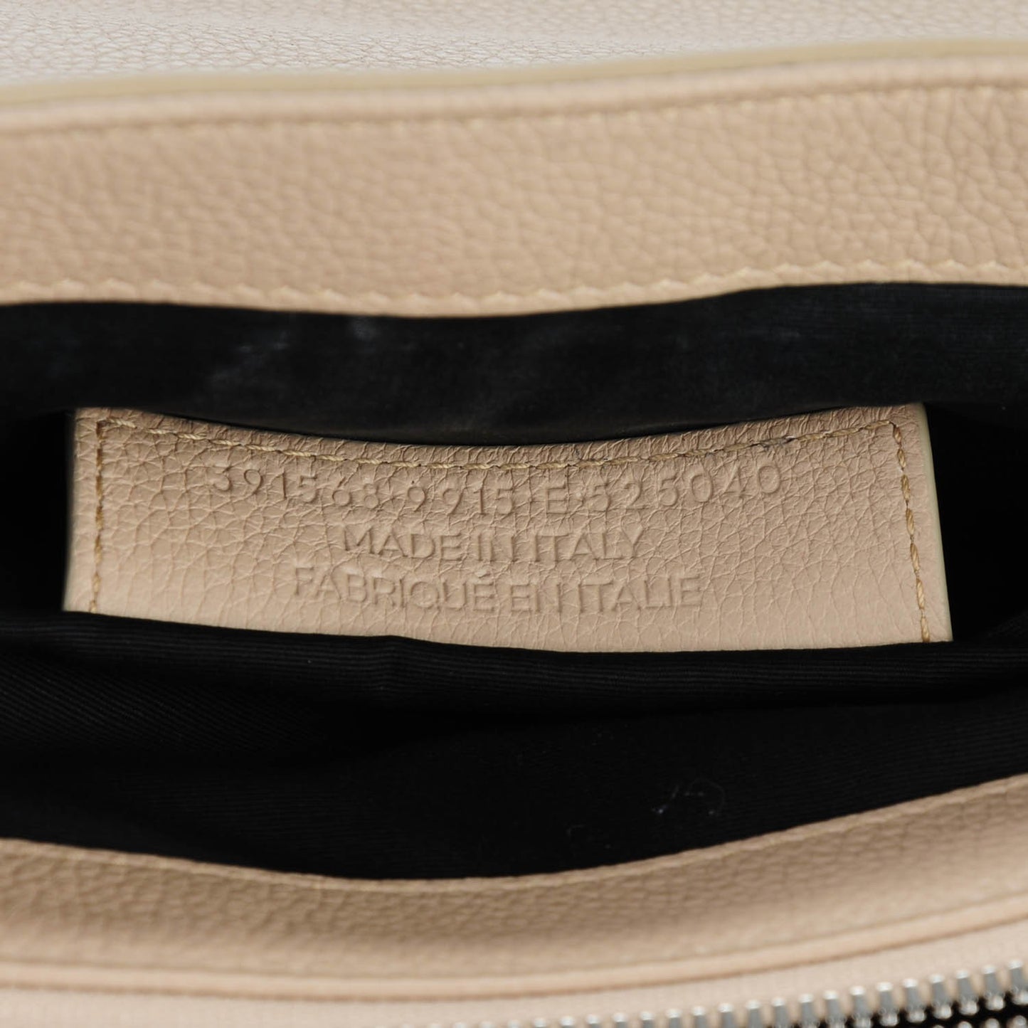 Grained Calfskin Le Dix Small Soft Cartable Beige Seigle