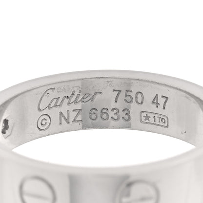 Cartier 18K White Gold Diamond 4mm LOVE Wedding Band Ring 47 4 4 of 5