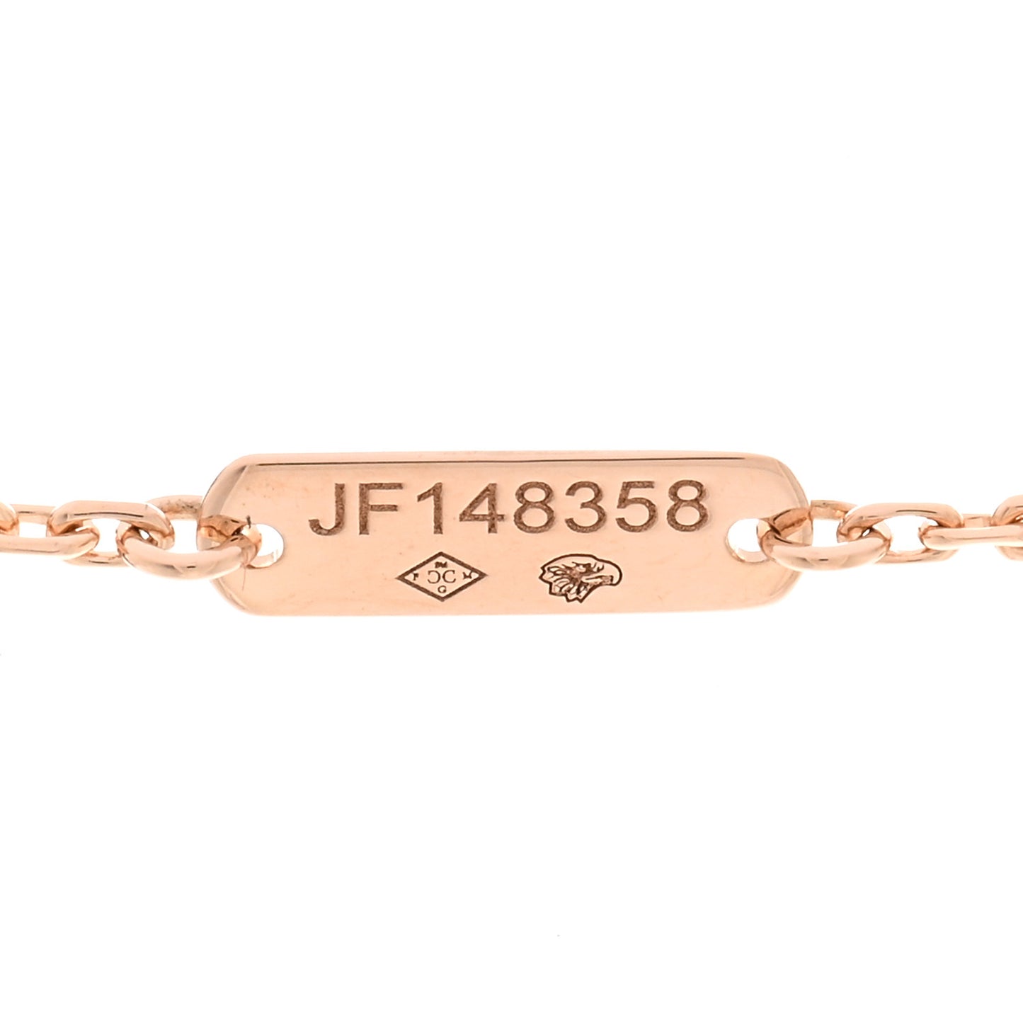 18K Rose Gold Diamond Vintage Alhambra Pendant Necklace