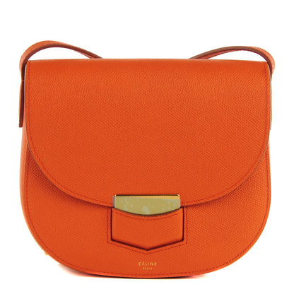 Celine Grained Calfskin Small Trotteur Carnelian 1 of 7