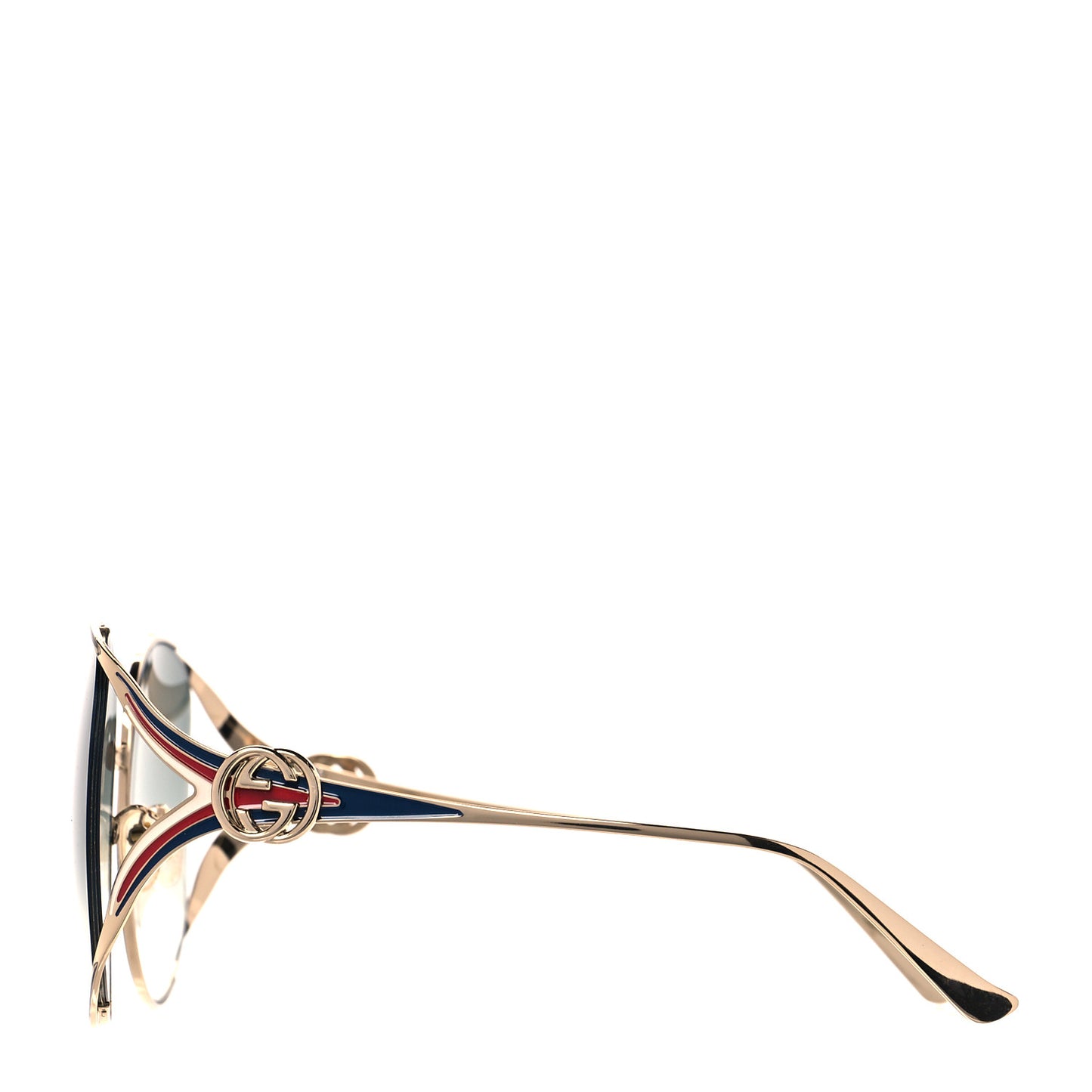 Metal Oversized Round Frame GG0225S Sunglasses Gold