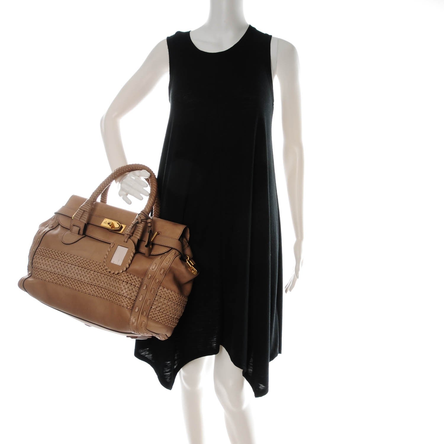 Gucci Leather Handmade Large Top Handle Bag Taupe 2 of 11