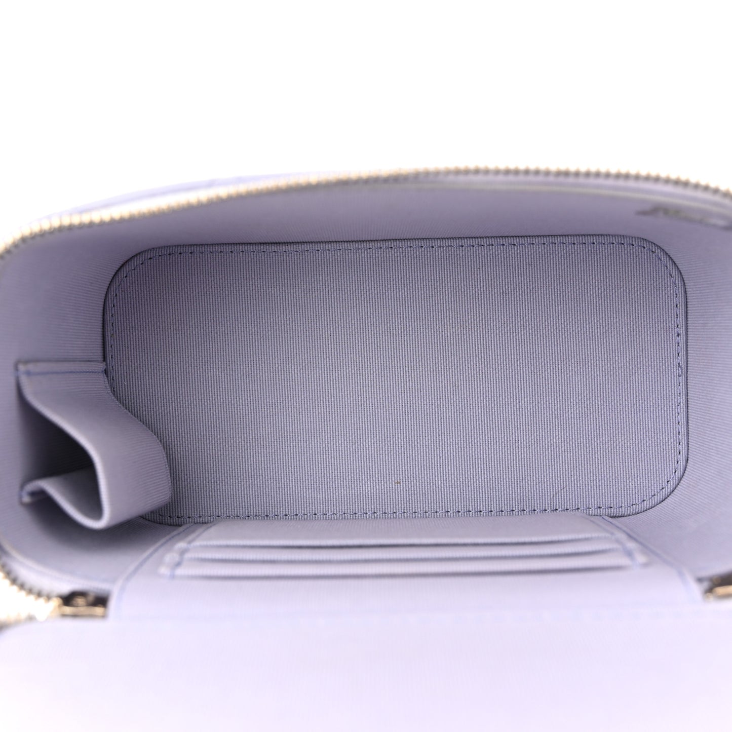 Lambskin Quilted Small Top Handle Vanity Case With Chain Light Purple