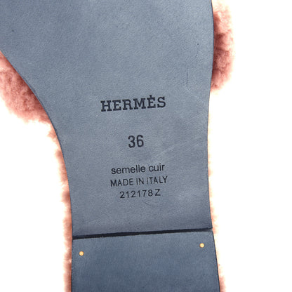 Hermes Woolskin Oran Sandals 36 Rose Aube 9 of 10