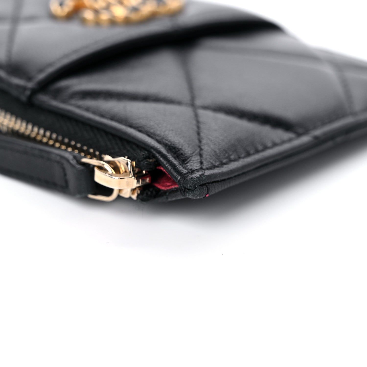 Chanel Goatskin Quilted Chanel 19 Phone and Card Holder Black 11 of 13