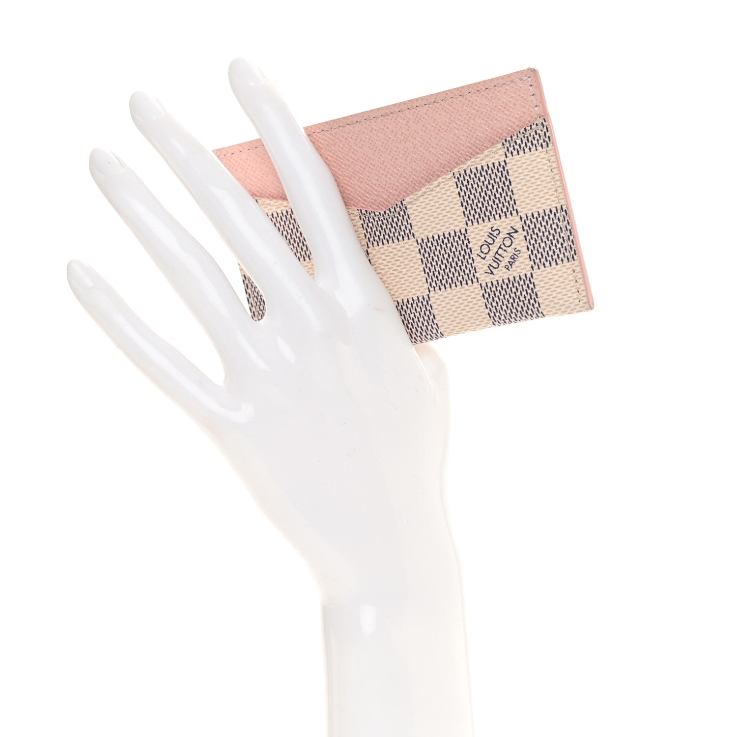 Louis Vuitton Damier Azur Daily Card Holder Rose Ballerine 2 of 9