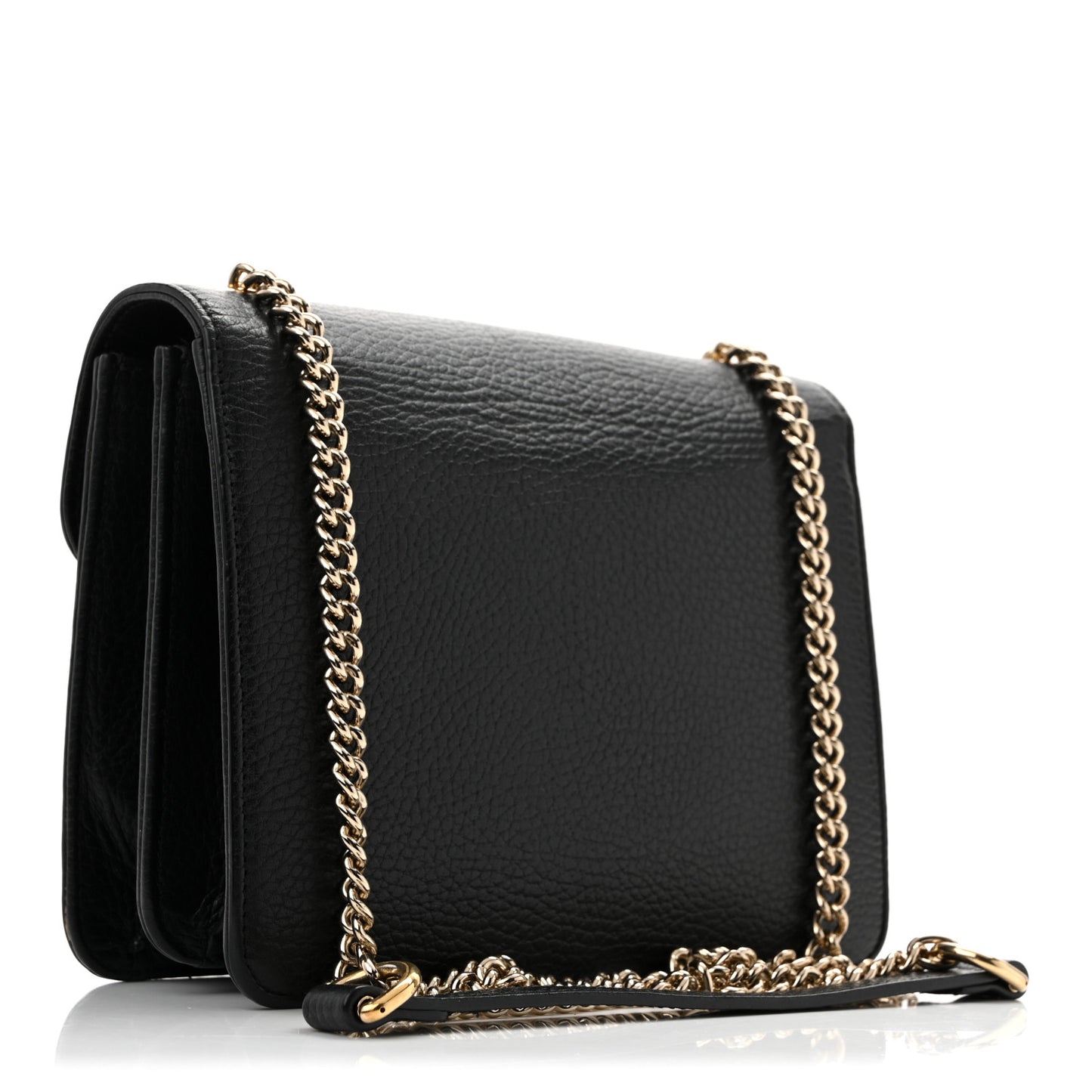 Dollar Calfskin Small Interlocking G Shoulder Bag Black