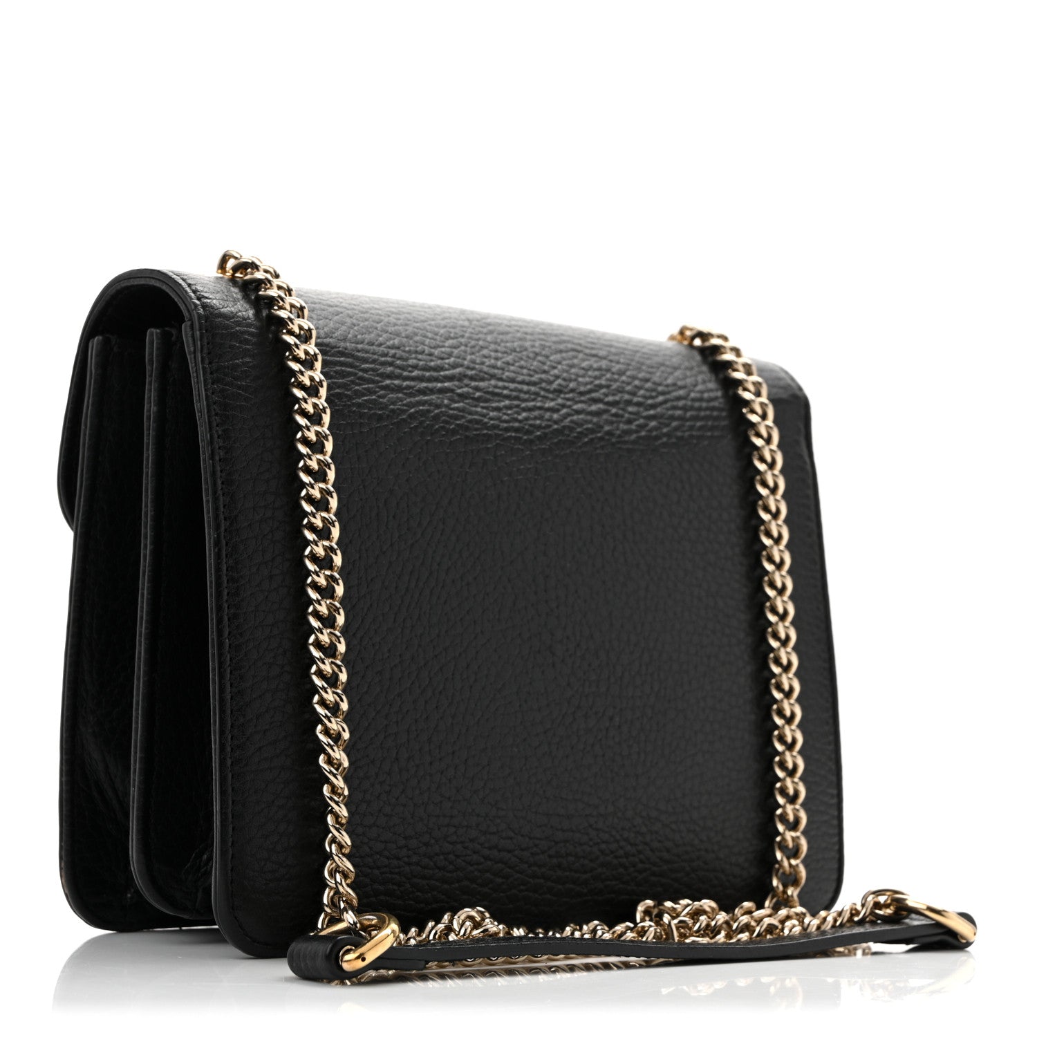 Gucci Dollar Calfskin Small Interlocking G Shoulder Bag Black 3 of 16