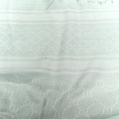 Gucci Wool Silk GG Monogram GGNat Scarf Green 3 of 4