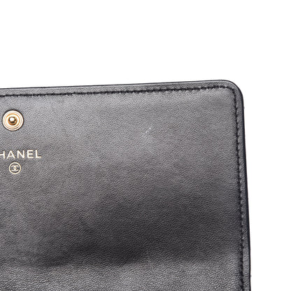 Chanel Lambskin Quilted Large Diamond CC Flap Wallet Black 12 of 14
