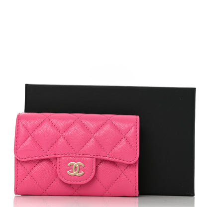 Chanel Caviar Quilted Flap Card Holder Wallet Pink 9 of 9