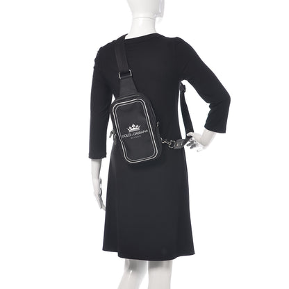 Dolce & Gabbana Nylon Logo Crown Sling Crossbody Bag Black 3 of 7