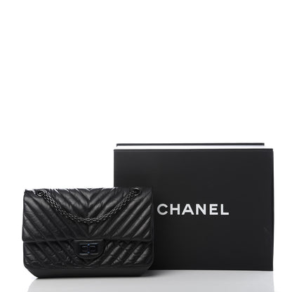 Chanel Aged Calfskin Chevron Quilted 2.55 Reissue 225 Flap So Black 10 of 10