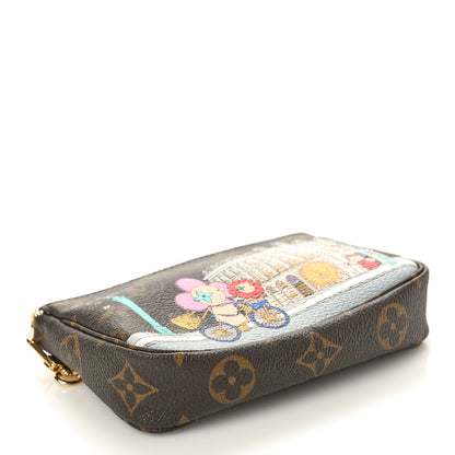 Louis Vuitton Monogram 2022 Christmas Animation Paris Mini Pochette Accessories Pink 4 of 10
