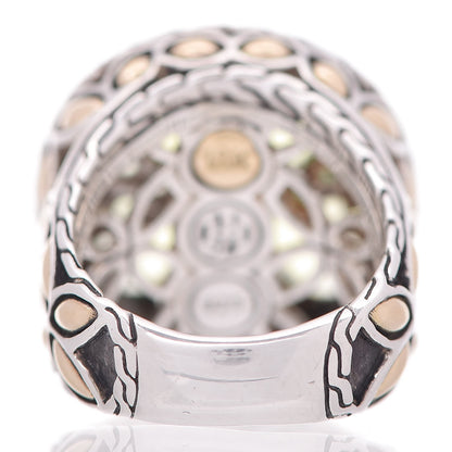 John Hardy Sterling Silver 18K Yellow Gold Peridot Tsavorite Batu Kawung Ring 51.9 6 4 of 7