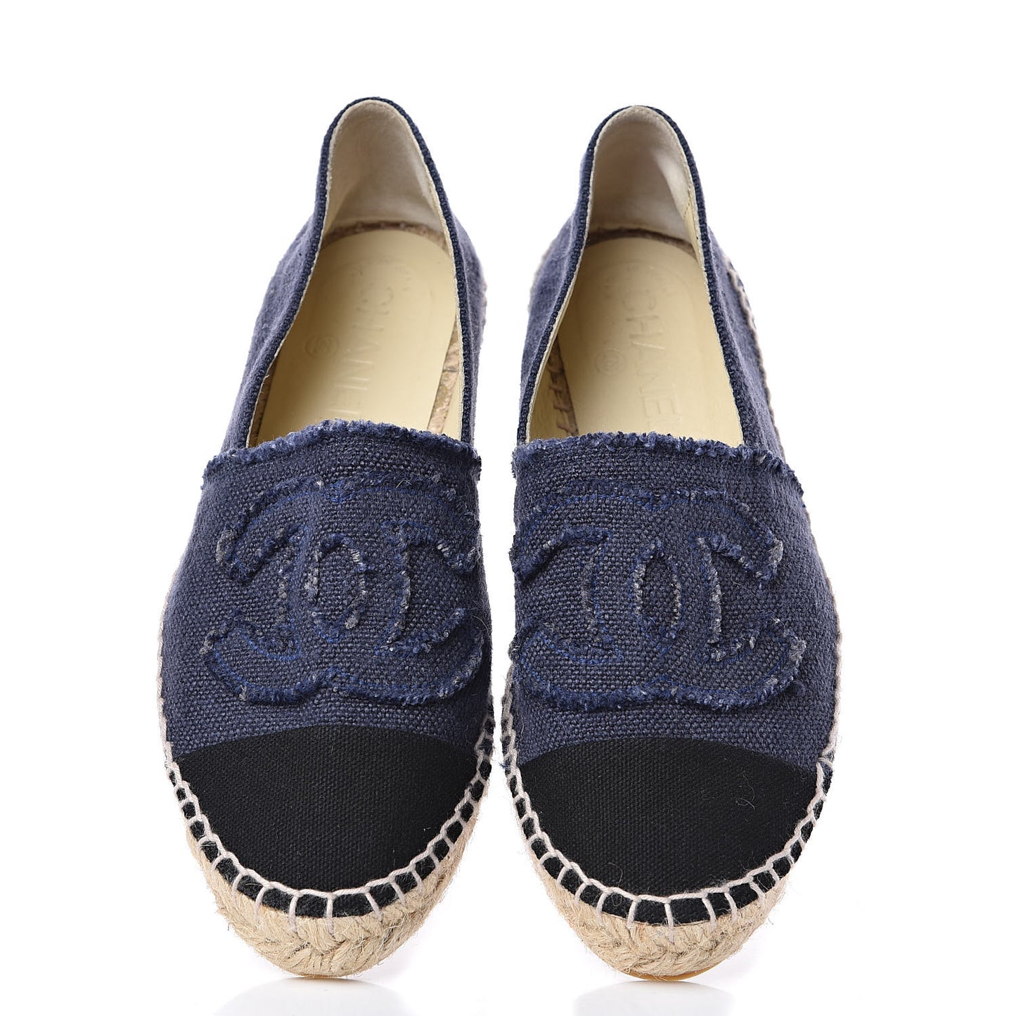 Denim Toile CC Espadrilles 36 Navy Black