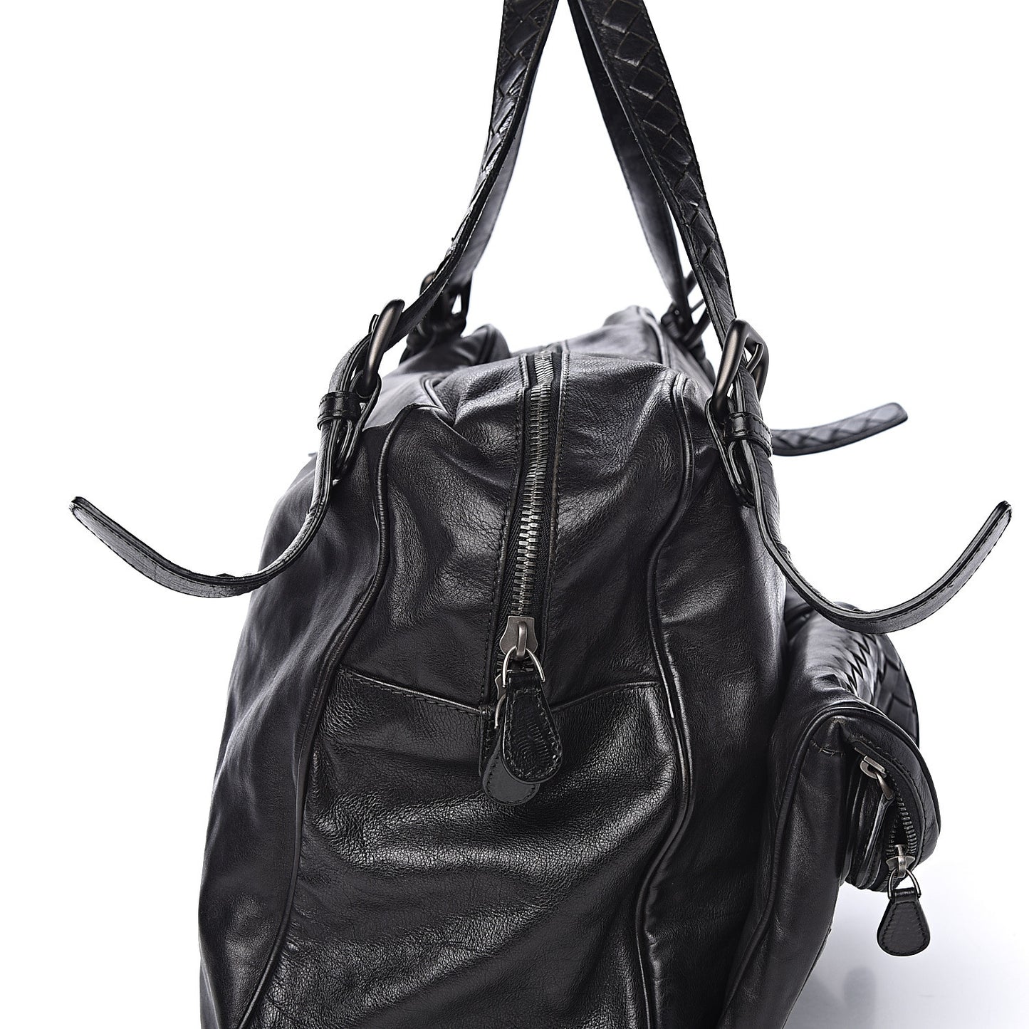 Nappa Intrecciato Multipocket Shoulder Bag Black