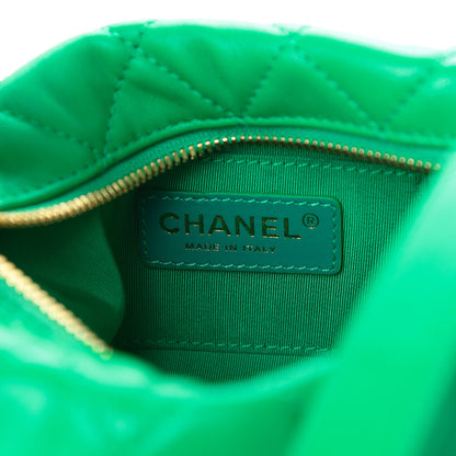 Chanel Lambskin Quilted Small Perfect Meeting Hobo Green 6 of 13