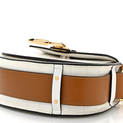 Chloe Calfskin Crocodile Embossed Small Tess Bag Brilliant White 10 of 10