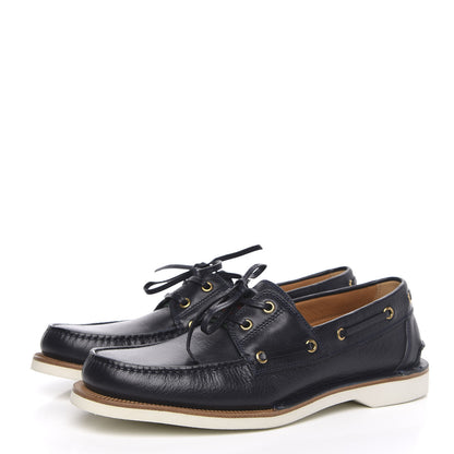 Gucci Calfskin Mens Delta Boat Loafer 8.5 Black 3 of 9