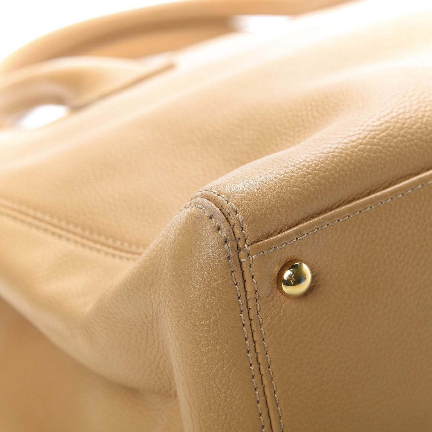Calfskin Cerf Executive Shopper Tote Beige