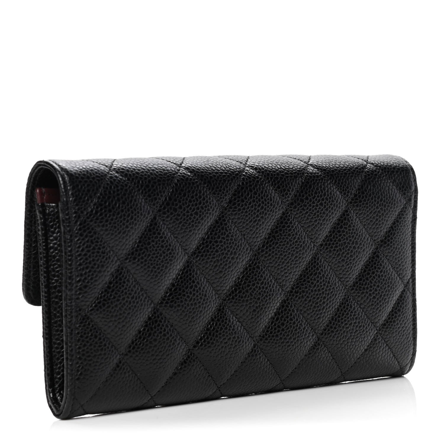 Chanel Caviar Quilted Large Gusset Flap Wallet Black 2 of 4