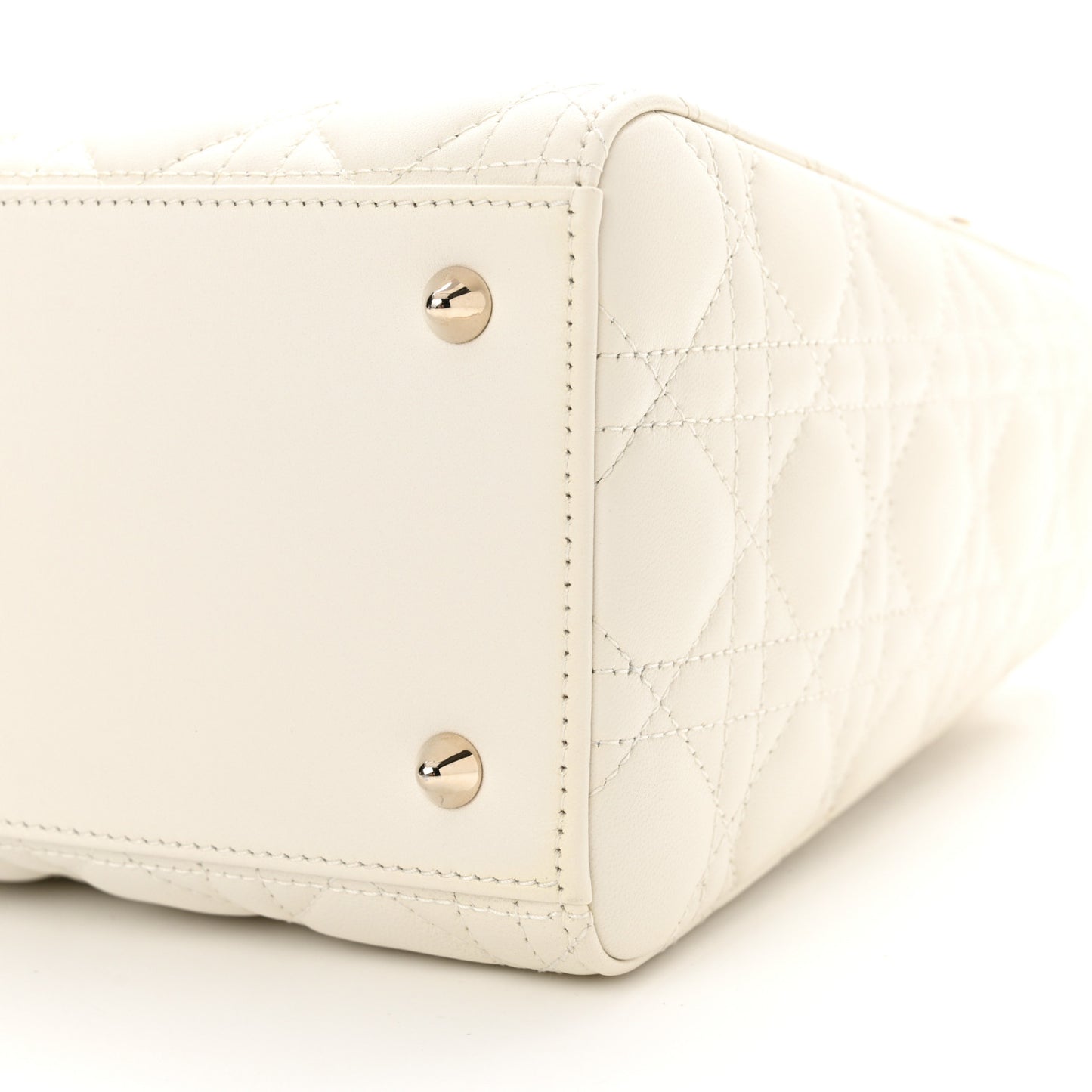 Lambskin Cannage Medium Lady Dior White