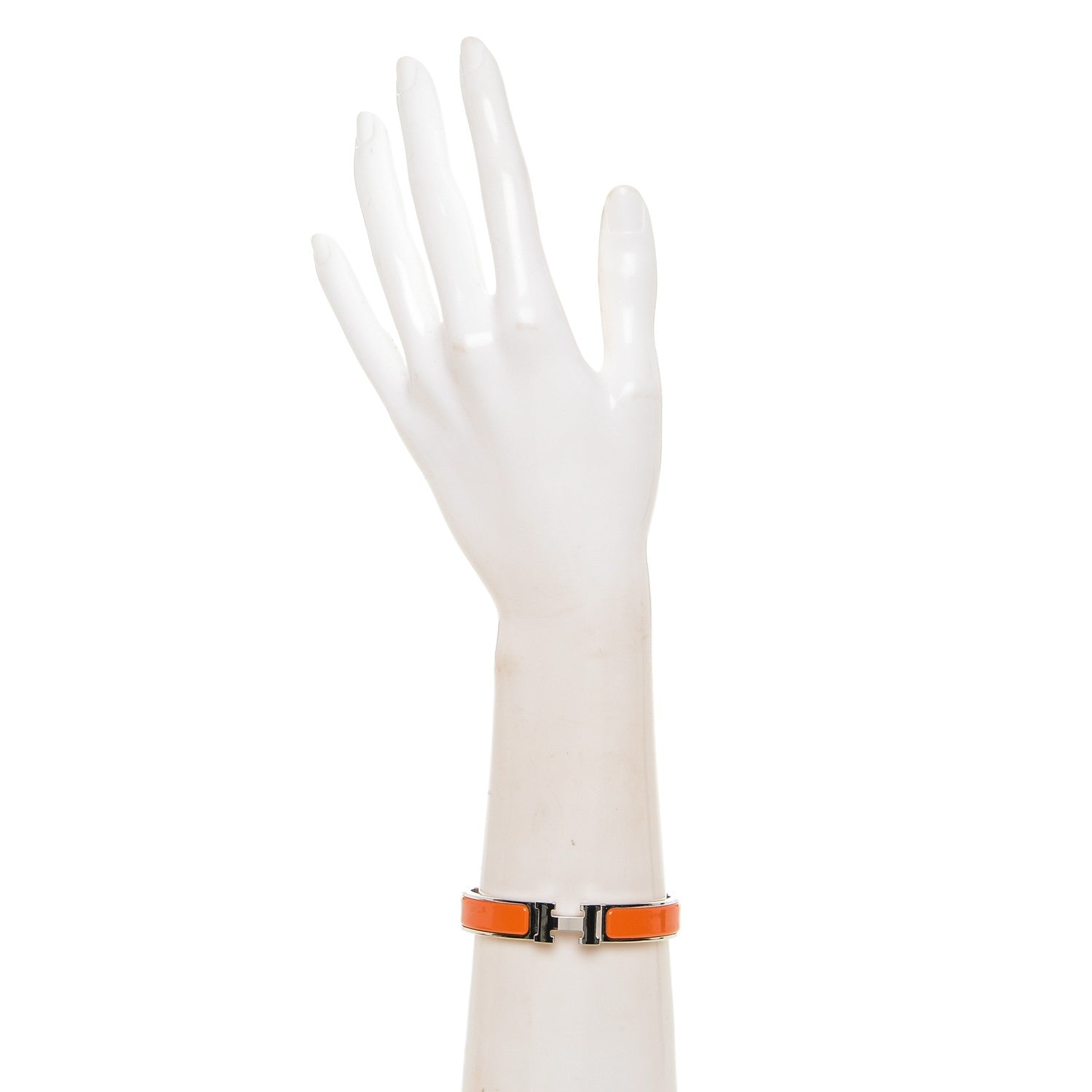 Hermes Enamel Clic Clac H Narrow Bracelet GM Orange 2 of 4