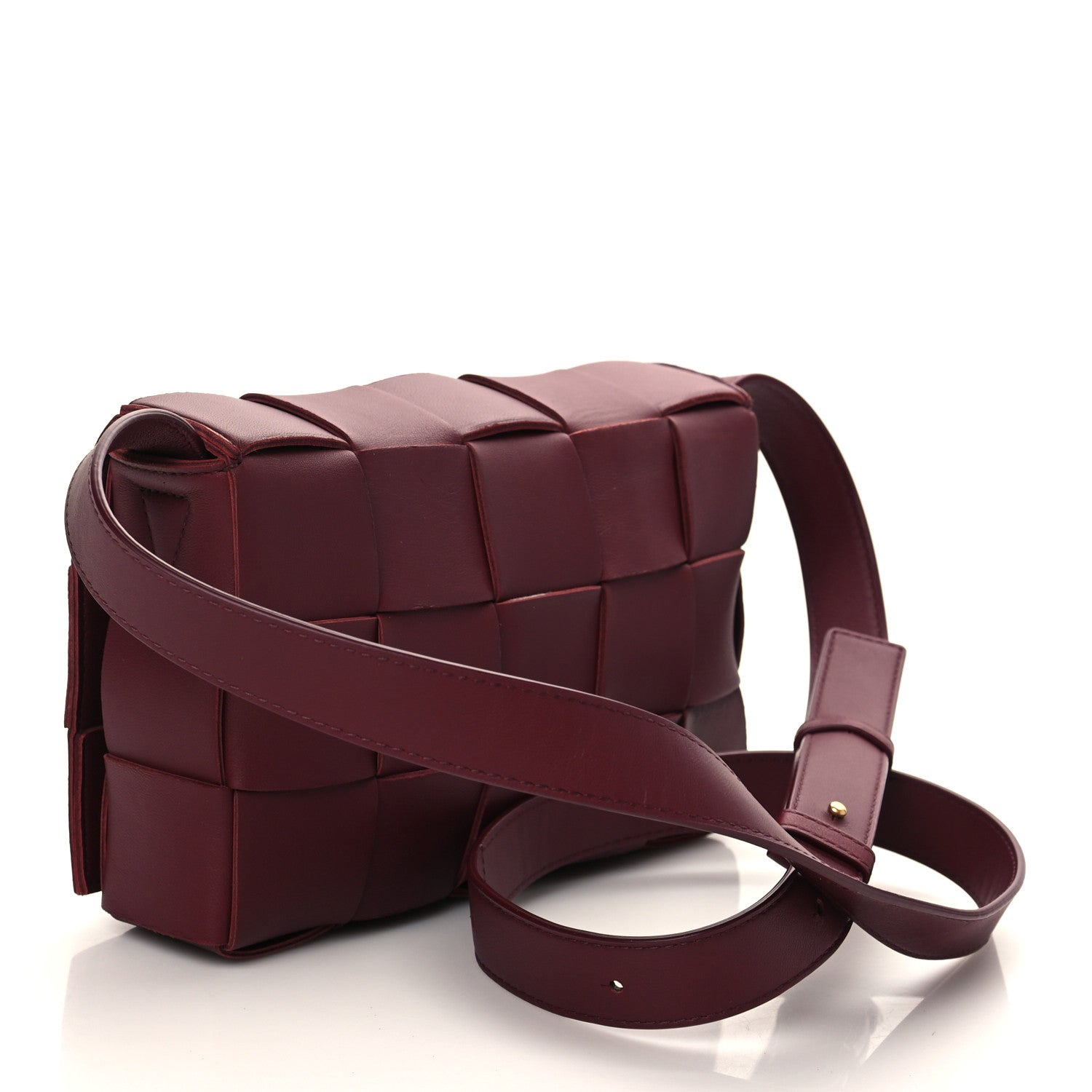 Bottega Veneta Lambskin Maxi Intrecciato Cassette Crossbody Bag Barolo 2 of 5