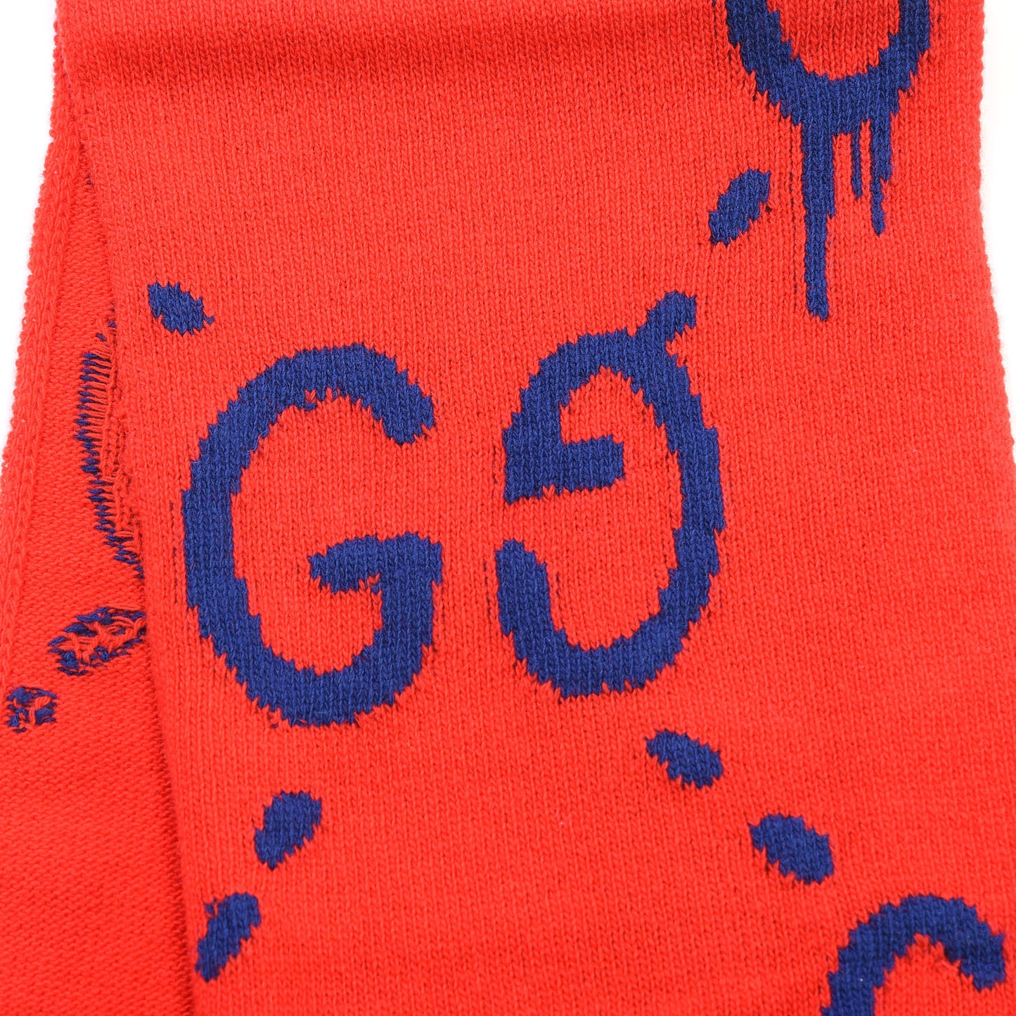 Wool Tricot GG Writers Scarf Flame Blue