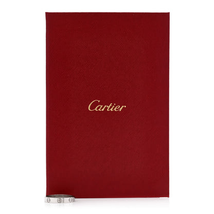 Cartier 18K White Gold 3.5mm LOVE Wedding Band Ring 56 7.5 5 of 5