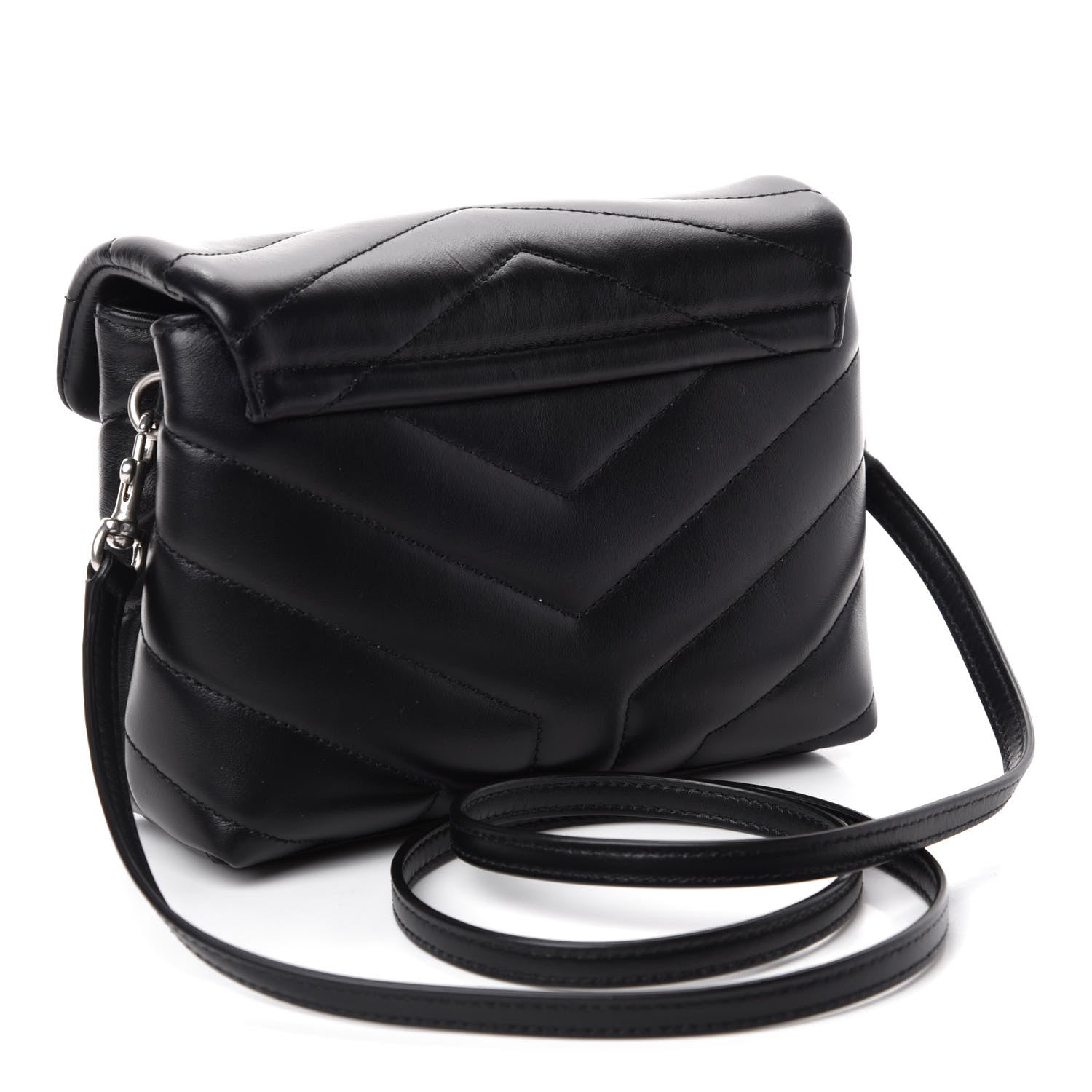 Saint Laurent Calfskin Y Quilted Monogram Toy Loulou Crossbody Bag Black 3 of 11