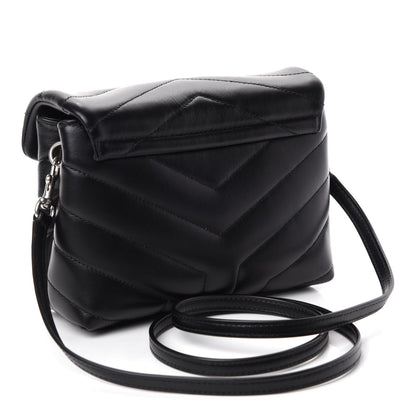 Saint Laurent Calfskin Y Quilted Monogram Toy Loulou Crossbody Bag Black 3 of 11