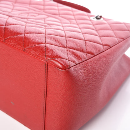 Chanel Caviar Quilted Grand Shopping Tote GST Red 9 of 12