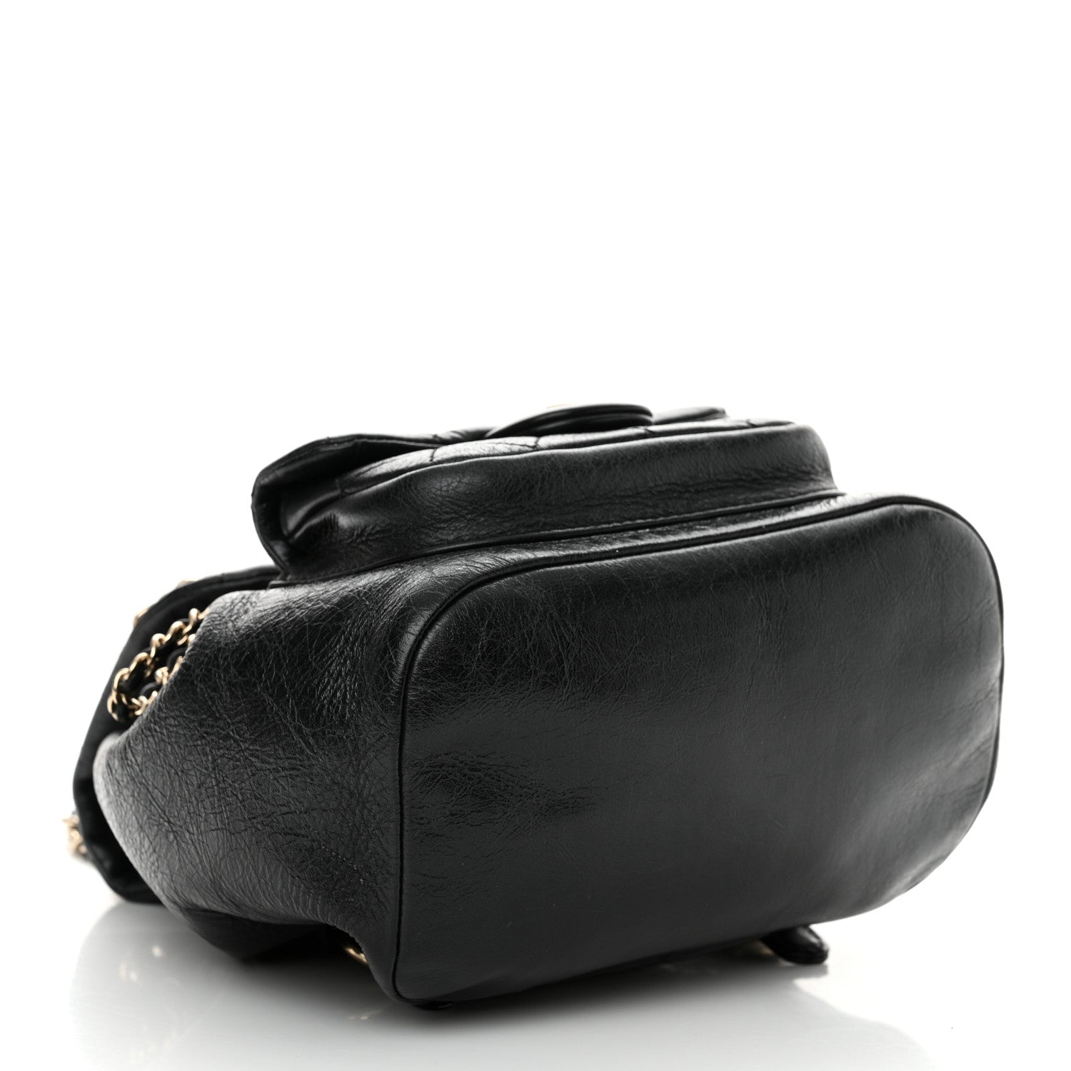 Chanel Glazed Aged Calfskin Quilted Small Duma Drawstring Backpack Black 4 of 13