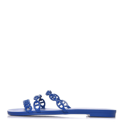 Hermes Rubber Chaine d'Ancre Rivage Sandals 39 Bleu Smalt 1 of 8